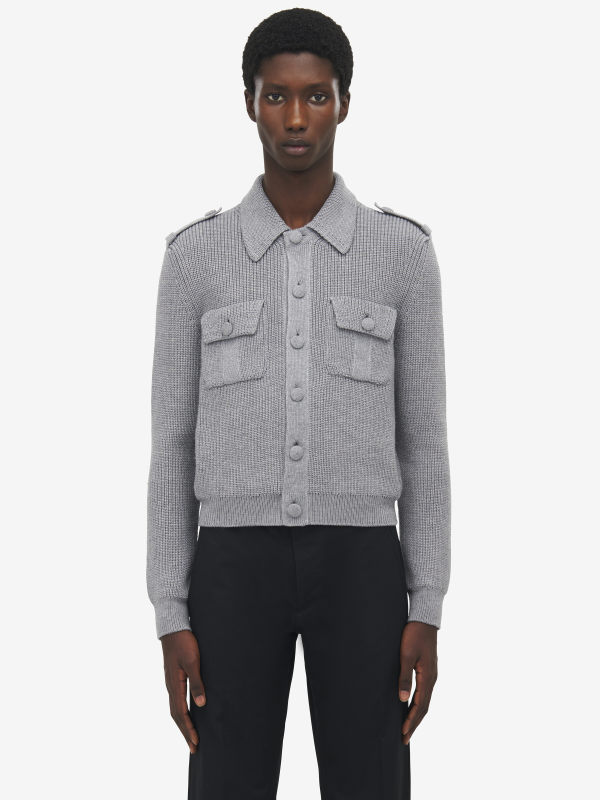 ALEXANDER MCQUEEN - Half Cardigan Stitch Military Jacket - Item 839671Q1BD81335